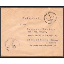 17042 Feldpost 45203 ? pour STRASBOURG guerre censure 39/45 ww2 allemagne reich germany lettre cover