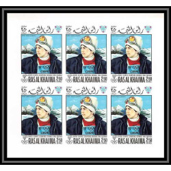 213b Ras al khaima MNH ** N°253 /358 B Non dentelé imperf jeux olympiques olympic games GRENOBLE 68 feuilles sheets