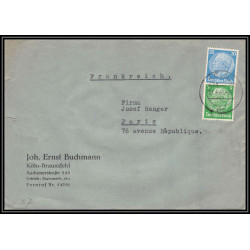 17043 koln 1941 pour paris guerre censure 39/45 ww2 allemagne reich germany lettre cover