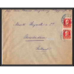 17044 augsburg 1915 pour amsterdam guerre 14/18 ww1 allemagne germany lettre cover