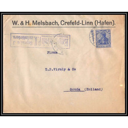 17046 melsbach crefeld linn pour gouda 1915 guerre censure 14/18 ww1 allemagne germany lettre cover