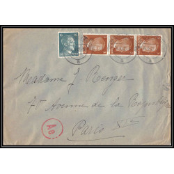 17047 Niederbronn-les-Bains 1942 paris guerre censure 39/45 ww2 allemagne reich germany lettre cover