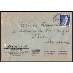 17050 lesezirkel strasbourg 1942 paris guerre censure 39/45 ww2 allemagne reich germany lettre cover