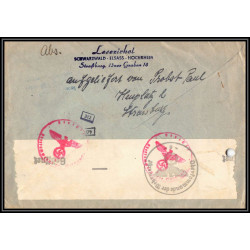 17050 lesezirkel strasbourg 1942 paris guerre censure 39/45 ww2 allemagne reich germany lettre cover