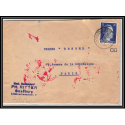17051 ritter strasbourg 1942 guerre censure 39/45 ww2 allemagne reich germany lettre cover