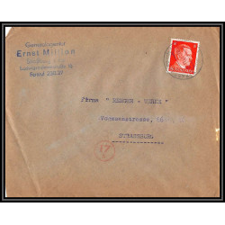 17053 strasbourg 1944 guerre 17b censure 39/45 ww2 allemagne reich germany lettre cover
