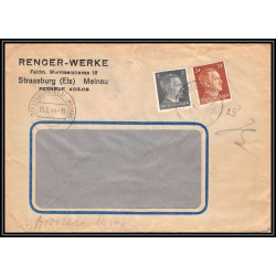 17061 renger strasbourg 1944 guerre censure 349 39/45 ww2 allemagne reich germany lettre cover