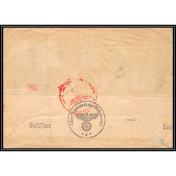 17061 renger strasbourg 1944 guerre censure 349 39/45 ww2 allemagne reich germany lettre cover