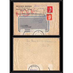 17062 renger strasbourg 1944 censure guerre 39/45 ww2 allemagne reich germany lettre cover