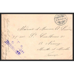17066 camp de Stuttgart 1915 POUR NANCY censure guerre 14/18 ww1 feldpost allemagne germany lettre cover