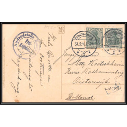 17068 braunschweig 1916 Oisterwijk holland censure guerre 14/18 ww1 feldpost allemagne germany carte postcard