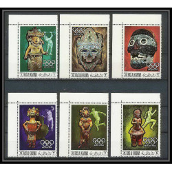 215b - Ras al khaima MNH ** Mi N°259/262 A +347/348 A jeux olympiques olympic games mexiico 68 masque (mask)