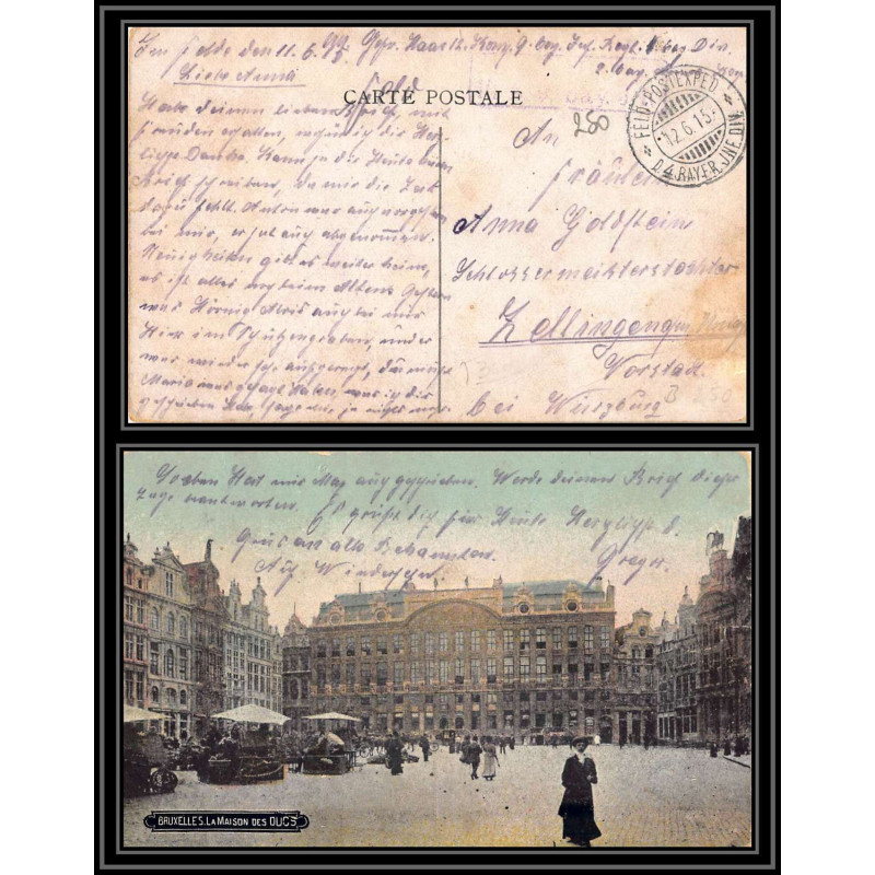 17072 4 Bayerischen Infanterie-Division 1915 Kellingen censure guerre 14/18 ww1 feldpost allemagne germany carte