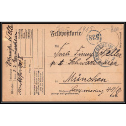 17074 Weimersheim CACHET 538 1915 MUNCHEN censure guerre 14/18 ww1 feldpost allemagne germany Feldpostkarte