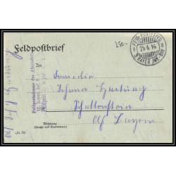 17078 1916 3 et 18ème division d’infanterie bayer censure guerre 14/18 ww1 feldpost allemagne germany lettre cover