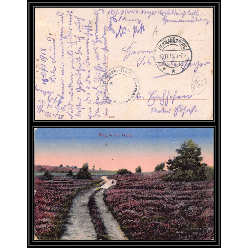 17082 camp HERMANNSBURG 1918 censure guerre 14/18 ww1 feldpost allemagne germany carte postale postcard