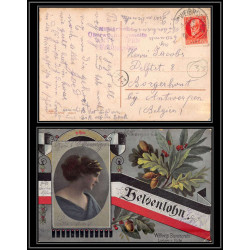 17086 ANTWERPEN 1916 freigegeben St Gillis belgique censure guerre 14/18 ww1 feldpost allemagne germany carte