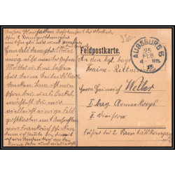 17087 augsburg 1915 Train-Rittmeister censure guerre 14/18 ww1 feldpost allemagne germany feldpostkarte