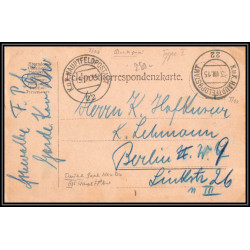 17088 Hauptfeldpostamt 22 1915 pour berlin censure guerre 14/18 ww1 feldpost allemagne germany feldpostkarte