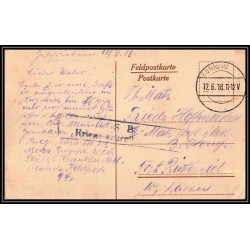 17089 prisonniers 1918 à identifier censure guerre 14/18 ww1 feldpost allemagne germany carte postale postcard
