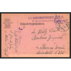17092 LANDWEHRINFANTERIEREGIMENT 24/3 Wien 1915 censure guerre 14/18 ww1 feldpost allemagne germany feldpostkarte