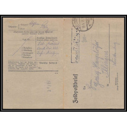 17102 POUR ILLINGEN 1918 censure guerre 14/18 ww1 feldpost allemagne germany feldposTBrief