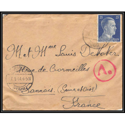 17108 Zarnglaff 1944 sannois Val-d'Oise censure guerre 39/45 ww2 feldpost allemagne reich germany lettre cover