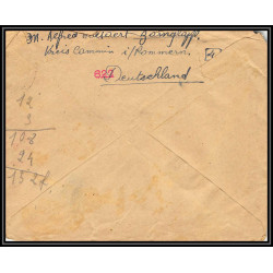 17108 Zarnglaff 1944 sannois Val-d'Oise censure guerre 39/45 ww2 feldpost allemagne reich germany lettre cover