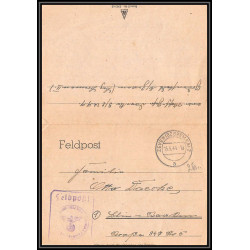 17118 zeven 1944 censure guerre 39/45 ww2 feldpost allemagne reich germany lettre cover