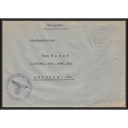 17124 leisnig 1942 censure 47743 guerre 39/45 ww2 feldpost allemagne reich germany lettre cover