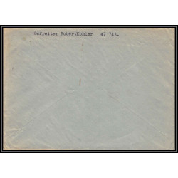 17124 leisnig 1942 censure 47743 guerre 39/45 ww2 feldpost allemagne reich germany lettre cover