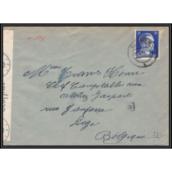17131 sehwelm 1942 pour liège belgique censure guerre 39/45 ww2 luftfeldpost allemagne reich germany lettre cover