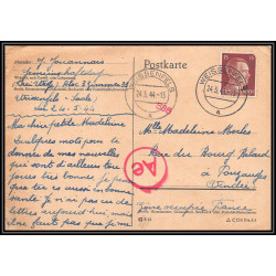 17171 Weissenfels 1944 Pouzauges vendée censure guerre 39/45 ww2 feldpost allemagne reich germany carte postcard