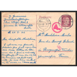 17175 Weissenfels 1944 Pouzauges vendée censure guerre 39/45 ww2 feldpost allemagne reich carte entier stationery