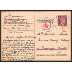 17180 Weissenfels 1944 Pouzauges vendée censure guerre 39/45 ww2 feldpost allemagne reich carte entier stationery