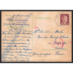 17181 Weissenfels 1944 Pouzauges vendée censure guerre 39/45 ww2 feldpost allemagne reich germany carte postcard