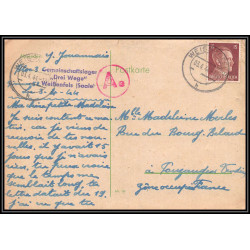 17193 Weissenfels 1944 Pouzauges vendée censure guerre 39/45 ww2 feldpost allemagne reich germany carte postcard