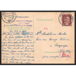 17200 Weissenfels 1944 Pouzauges vendée censure guerre 39/45 ww2 feldpost allemagne reich germany carte postcard
