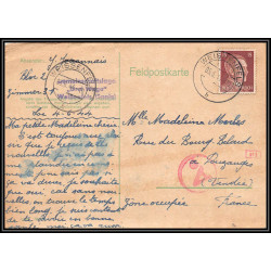 17207 Weissenfels 1944 Pouzauges vendée censure guerre 39/45 ww2 feldpost allemagne reich germany carte postcard