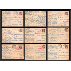 17213 lot de 9 Weissenfels 1944 Pouzauges censure guerre 39/45 ww2 feldpost allemagne reich carte entier stationery
