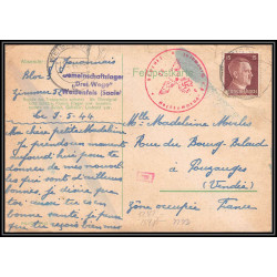 17213 lot de 9 Weissenfels 1944 Pouzauges censure guerre 39/45 ww2 feldpost allemagne reich carte entier stationery