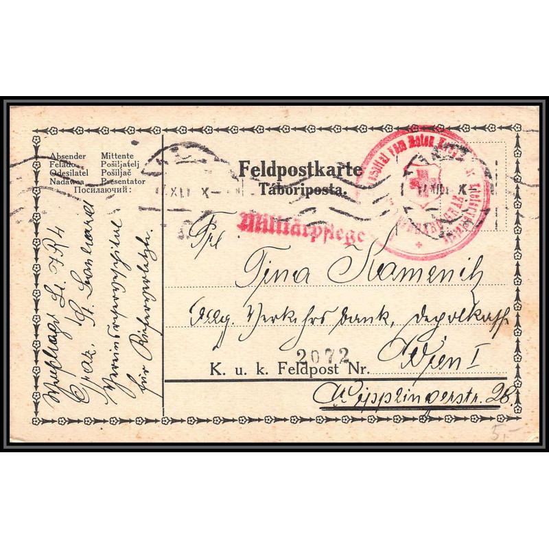 17220 Croix rouge red cross Graz 1917 censure guerre 14/18 ww1 Táboriposta feldpost magyar posta allemagne germany carte