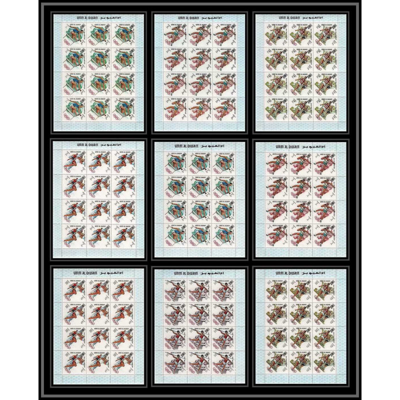 218c Umm al Qiwain MNH ** Mi N°264 /272 A jeux olympiques olympic games MEXICO 68 javelin basket feuilles sheets