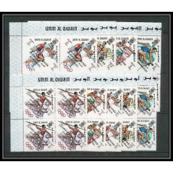 219b Umm al Qiwain MNH ** Mi N°285/293 A overprint black jeux olympiques olympic games MEXICO 68 basket javelin bloc 