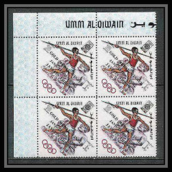 219b Umm al Qiwain MNH ** Mi N°285/293 A overprint black jeux olympiques olympic games MEXICO 68 basket javelin bloc 