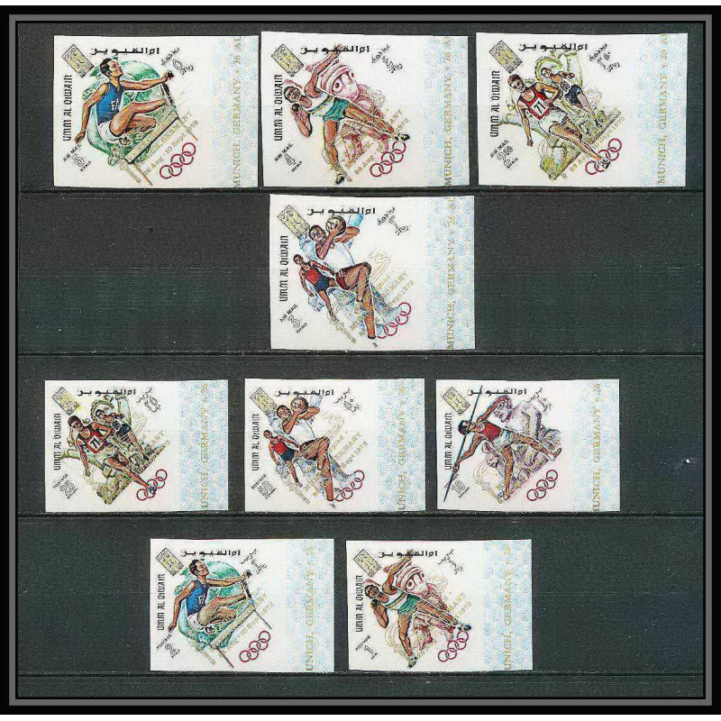 222 Umm al Qiwain MNH ** N°323/331 B overprint gold Non dentelé imperf jeux olympiques olympic games MEXICO 68