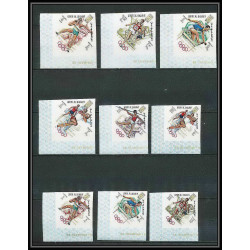 222a Umm al Qiwain MNH ** N°323 /331 B overprint gold Non dentelé imperf jeux olympiques olympic games MEXICO 68