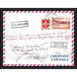 17852 PA poste aérienne First Flight Premier vol aviation france paris noumea escale en iran teheran saigon 10/09/1960 