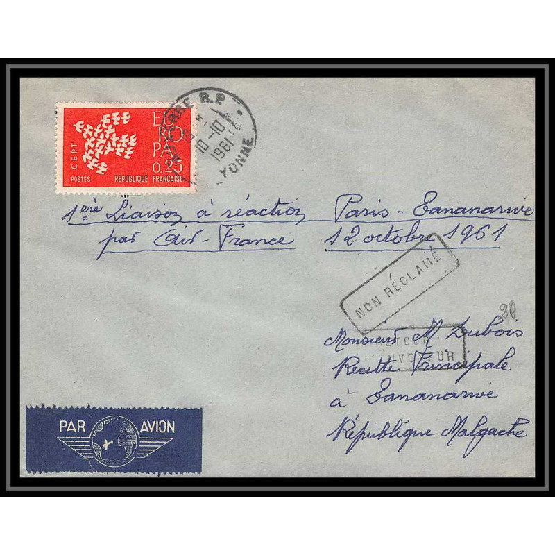 17865 PA poste aérienne First Flight Premier vol aviation france - premier vol a reaction paris tanananarive madagascar 
