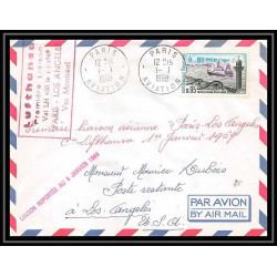17870 PA poste aérienne First Flight Premier vol aviation france paris los angeles via montreal lufthansa 01/01/1969